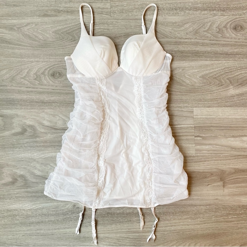Victoria’s Secret vintage white mesh sheer push-up padded lingerie 36B